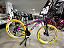 BICICLETA MTB FREERIDE ARO (26) VIKING TUFF 25 YAMADA 24V FREIO DISC HIDRÁULICO  QUADRO 13 (PP) COR ROSA/AMARELO - Imagem 1