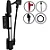 BOMBA DE AR MANUAL COM SUPORTE PARA BIKE DOIS PINOS HM 31CM PRATA - Imagem 1