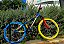 BICICLETA MTB FREERIDE ARO (26) PRO-X MANDRAKE KIT 21 VELOCIDADES FREIO DISC MECÂNICO COR AZUL/VERMELHO/AMARELO - Imagem 2