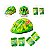 CAPACETE INFANTIL VERDE ABSOLUTE DONOSSAURO TAMANHO M  + JOELHEIRA E COTOVELEIRA TAMANHO M - Imagem 1
