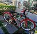 BICICLETA MTB FREERIDE ARO (26) VIKINGX TUFF X-30 CAMBIO 27VELOCIDADES FREIO DISC HIDRÁULICO COR ROXO/LARANJA - Imagem 2