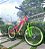 BICICLETA MTB FREERIDE ARO (26) VIKINGX TUFF 25 CAMBIO 7 VELOCIDADES FREIO DISC HIDRÁULICO COR ROSA/VERDE - Imagem 3