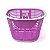 CESTA ARO 20 OVAL PLASTICO ROSA/BRANCO COM ABRAÇADEIRA LOGAN - Imagem 1