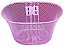 CESTA ARO 16  OVAL ARAME AÇO ROSA COM SUPORTE - Imagem 1