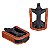 PEDAL BICOLOR EXPORT PRETO/MARROM 1/2 SEM ESFERA "EIXO FINO" - Imagem 1