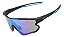 OCULOS CICLISMO ESPELHADO UV400 ELLEVEN PRETO/AZUL - Imagem 1