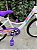 BICICLETA ARO (20) FEMININA CALOI CECI S/ MARCHA FREIO V-BRAKE COM CESTA COR BRANCO/ROXO - Imagem 7