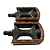 PEDAL METALCICLO BICOLOR EXPORT 9/16 MARRON ESCURO SEM ESFERA “EIXO GROSSO” - Imagem 1