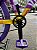 BICICLETA MTB FREERIDE ARO (26) VIKINGX TUFF-25 CAMBIO 8 VELOCIDADES FREIO DISC HIDRAULICO COR ROXO/AMARELO/BRANCO - Imagem 2