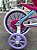 BICICLETA ARO (12) FEMININA AZUL/ROSA S/MARCHA FREIO V-BRAKE NATHOR BARBIE - Imagem 3