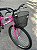 BICICLETA ARO (26) FEMININA COR PINK SEM MARCHA MARCA MILANO QUADRO REBAIXADO COM CESTA - Imagem 9
