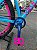 BICICLETA MTB FREERIDE ARO (26) VIKINGX TUFF-38 KIT SINGLE S/MARCHA FREIO DISC HIDRÁULICO SHIMANO COR AZUL/ROSA - Imagem 4