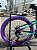 BICICLETA MTB FREERIDE ARO (26) VELOOH RIDE CAMBIO 7 VELOCIDADES (1X7) FREIO DISC MECÂNICO COR ROXO/VERDE AQUA - Imagem 2