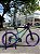 BICICLETA MTB FREERIDE ARO (26) VELOOH RIDE CAMBIO 7 VELOCIDADES (1X7) FREIO DISC MECÂNICO COR ROXO/VERDE AQUA - Imagem 1