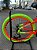 BICICLETA MTB FREERIDE ARO (26) VELOOH RIDE CAMBIO 7 VELOCIDADES (1X7) FREIO DISC MECÂNICO COR LARANJA/VERDE NEON - Imagem 3