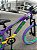 BICICLETA MTB FREERIDE ARO (26) VIKINGX TUFF-25 CAMBIO 7 VELOCIDADES (1X7) FREIO DISC MECÂNICO COR ROXO/AMARELO/VERDE - Imagem 5