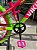BICICLETA MTB FREERIDE ARO (26) VIKINGX TUFF-25 CAMBIO 7 VELOCIDADES (1X7) FREIO DISC MECÂNICO COR ROSA/VERDE - Imagem 5