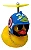 BUZINA SILICONE PATO COM CAPACETE AZUL CAPITÃO AMÉRICA - Imagem 1