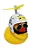BUZINA SILICONE PATO COM CAPACETE BRANCO PSICODÉLICO - Imagem 1