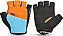 LUVA CICLISMO ADULTO DEDO CURTO FECHO BAIXO PRETO/AZUL/LARANJA GEL TAMANHO M - Imagem 1
