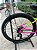 BICICLETA MTB ARO (29) VELOOH  8 VELOCIDADES (1X8) FREIO DISCO MECÂNICO TAMANHO 15 (P) AMARELO NEON/ROSA - Imagem 4