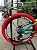 BICICLETA MTB FREERIDE ARO (26) VIKINGX TUFF-X44 CAMBIO 8 VELOCIDADES (1X8) FREIO DISC HIDRAULICO COR AMAR NEON/VERMELHO - Imagem 3