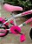 BICICLETA ARO (16) FEMININA COR BRANCA/ROSA S/MARCHA FREIO V-BRAKE MARCA VELOOH PERSONALIZADA - Imagem 3
