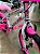 BICICLETA ARO (16) FEMININA COR BRANCA/ROSA S/MARCHA FREIO V-BRAKE MARCA VELOOH PERSONALIZADA - Imagem 3