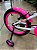 BICICLETA ARO (16) FEMININA COR BRANCA/ROSA S/MARCHA FREIO V-BRAKE MARCA VELOOH PERSONALIZADA - Imagem 2