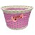 CESTA PLÁSTICA ARO 12/16 (22 X 15 X 15 CM) ROSA/BRANCA - Imagem 1
