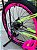 BICICLETA MTB FREERIDE ARO (26) VELOOH RIDE 7 VELOCIDADES (1X7) FREIO DISC MECÂNICO COR AMARELO NEON/ROSA - Imagem 2