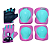 KIT PROTEÇÃO INFANTIL FERINHA LUVA COTOVELEIRA JOELHEIRA  PINK FLUOR/VERDE MINT TAMANHO G - Imagem 1