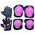 KIT PROTEÇÃO INFANTIL FERINHA LUVA COTOVELEIRA JOELHEIRA  PRETO/PINK FLUOR TAMANHO M - Imagem 1