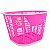 CESTA PARA ARO 20 OVAL PLASTICO ROSA/BRANCO - Imagem 1