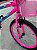 BICICLETA ARO (20) FEMININA COR AZUL E ROSA S/MARCHA FREIO V-BRAKE COM CESTA MARCA VELOOH - Imagem 3