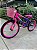 BICICLETA ARO (20) FEMININA COR ROXO E ROSA S/MARCHA FREIO V-BRAKE COM CESTA MARCA VELOOH - Imagem 8