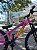 BICICLETA MTB FREERIDE ARO (26) VIKINGX TUFF X-25 CAMBIO 7 VELOCIDADES(1x7) FREIO DISC HIDRAULICO TRASEIRO COR ROSA/ROXO - Imagem 6