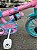 BICICLETA ARO (12) FEMININA COR ROSA/AZUL S/MARCHA  MARCA NATHOR CHARM COM CESTA - Imagem 4