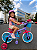 BICICLETA ARO (12) FEMININA ROXO/AZUL/CORAL S/MARCHA FREIO V-BRAKE NATHOR STITCH - Imagem 1