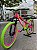 BICICLETA MTB FREERIDE ARO (26) VIKINGX TUFF-25 KIT 7 VELOCIDADES FREIO A DISCO MECÂNICO COR ROSA/VERDE - Imagem 13