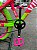 BICICLETA MTB FREERIDE ARO (26) VIKINGX TUFF-25 KIT 7 VELOCIDADES FREIO A DISCO MECÂNICO COR ROSA/VERDE - Imagem 3
