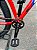 BICICLETA MTB ARO (29) OGGI HACKER HDS SHIMANO ESSA 8V FREIO DISC HIDRÁULICO TAMANHO 19 (G) COR VERMELHO/BRANCO/AZUL - Imagem 4