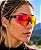OCULOS CICLISMO MAGNETICO DUAS LENTES PRETO E VERMELHO/LARANJA ESPELHADA - Imagem 1