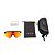 OCULOS CICLISMO MAGNETICO DUAS LENTES PRETO E VERMELHO/LARANJA ESPELHADA - Imagem 4