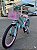 BICICLETA ARO (20) FEMININA COLLI CELINA SEM MARCHA FREIO V-BRAKE COM CESTA  VERDE ACQUA/ROSA BEBE - Imagem 9