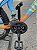 BICICLETA MTB FREERIDE ARO (26) VIKINGX TUFF X-25 CAMBIO 21 VELOCIDADES FREIO DISC MECÂNICO COR AZUL/LARANJA (USADA) - Imagem 3