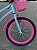 BICICLETA ARO (20) FEMININA COLLI CELINA SEM MARCHA FREIO V-BRAKE COM CESTA AZUL CHAMPANHE/ ROSA NEON - Imagem 7