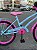 BICICLETA ARO (20) FEMININA COLLI CELINA SEM MARCHA FREIO V-BRAKE COM CESTA AZUL CHAMPANHE/ ROSA NEON - Imagem 4