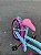 BICICLETA ARO (20) FEMININA COLLI CELINA SEM MARCHA FREIO V-BRAKE COM CESTA AZUL CHAMPANHE/ ROSA NEON - Imagem 5