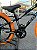 BICICLETA ARO (20) MTB COLLI GRAUZINHA 7 VELOCIDADES (1X7) FREIO A DISCO MECÂNICO COR PRETO FOSCO PNEU LARANJA - Imagem 4